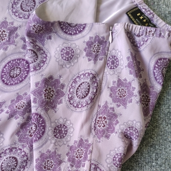 Express Lavender Floral A-Line Skirt - Picture 7 of 12